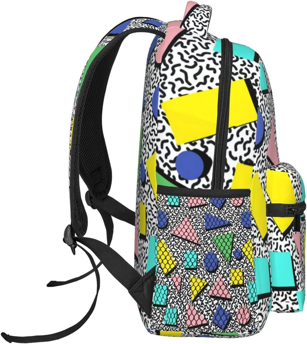 Funny 80S 90S Pattern Backpack Casual Hiking Camping Travel Backpacks Lightweight Daypack Bag Women Men Bookbag