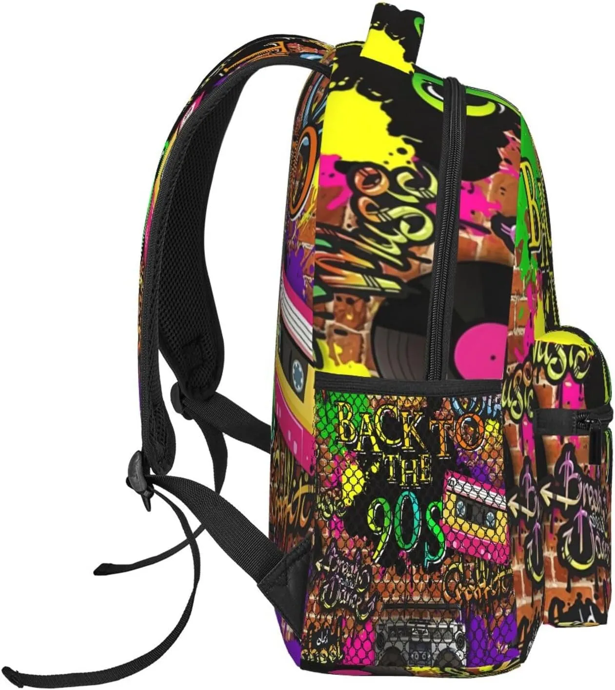 Funny 80S 90S Pattern Backpack Casual Hiking Camping Travel Backpacks Lightweight Daypack Bag Women Men Bookbag