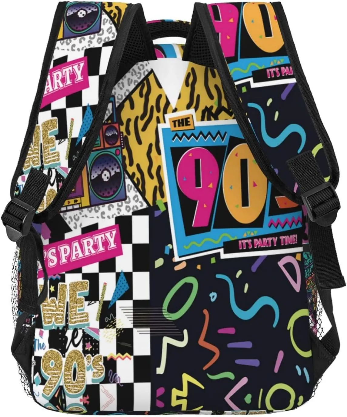 Funny 80S 90S Pattern Backpack Casual Hiking Camping Travel Backpacks Lightweight Daypack Bag Women Men Bookbag
