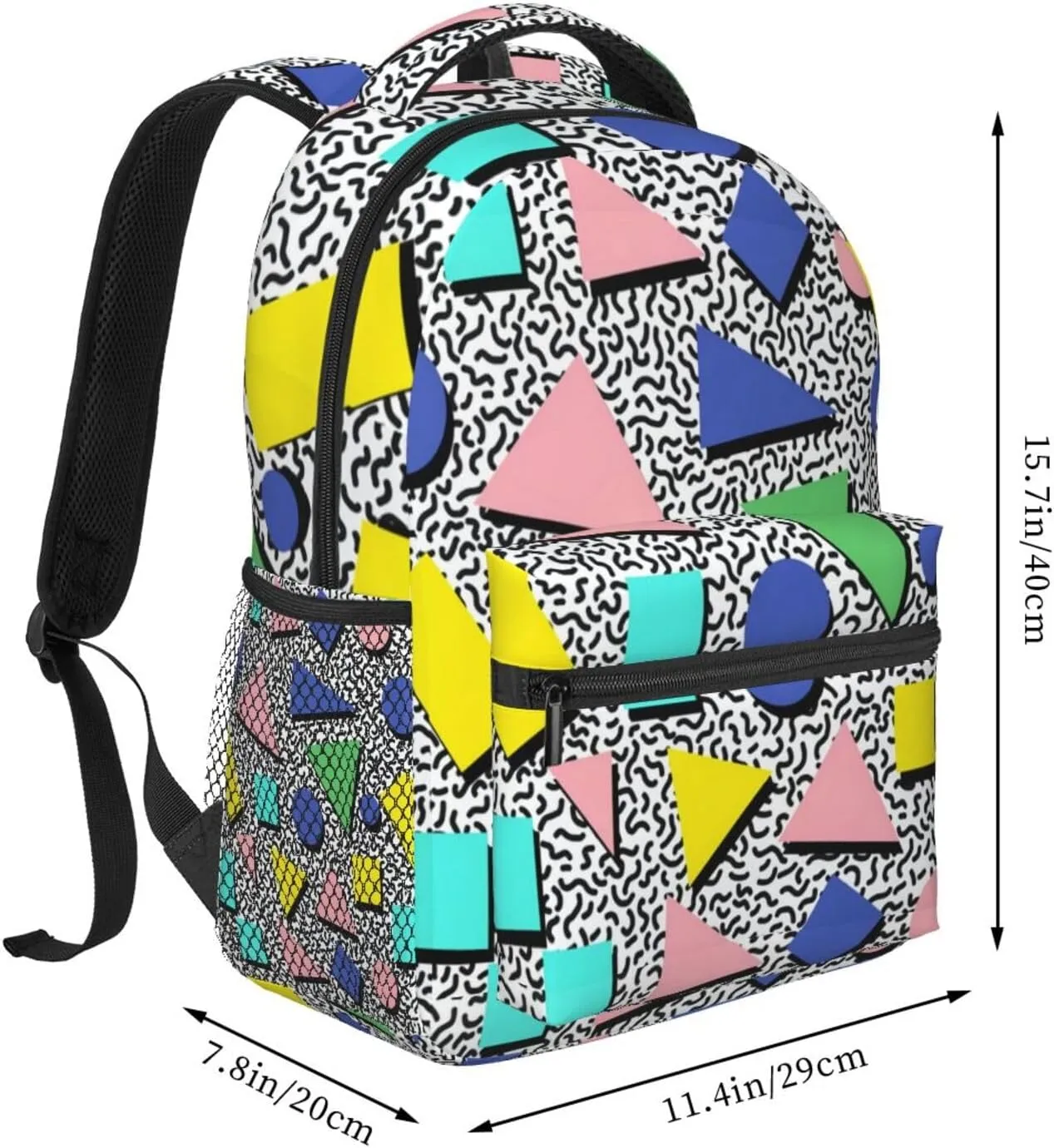 Funny 80S 90S Pattern Backpack Casual Hiking Camping Travel Backpacks Lightweight Daypack Bag Women Men Bookbag
