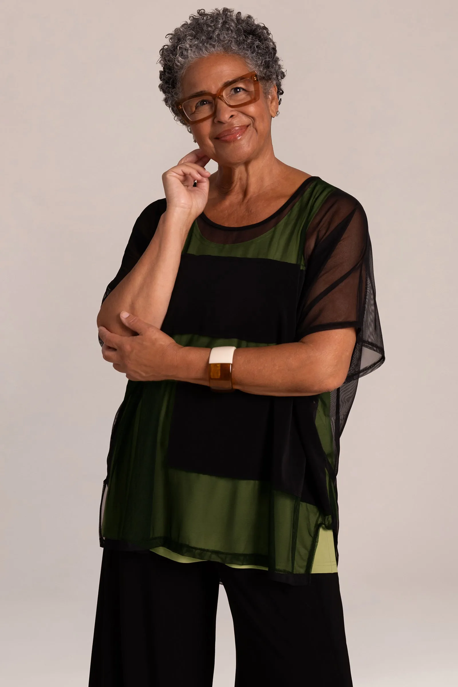 Fusion Split Back Tunic | Black