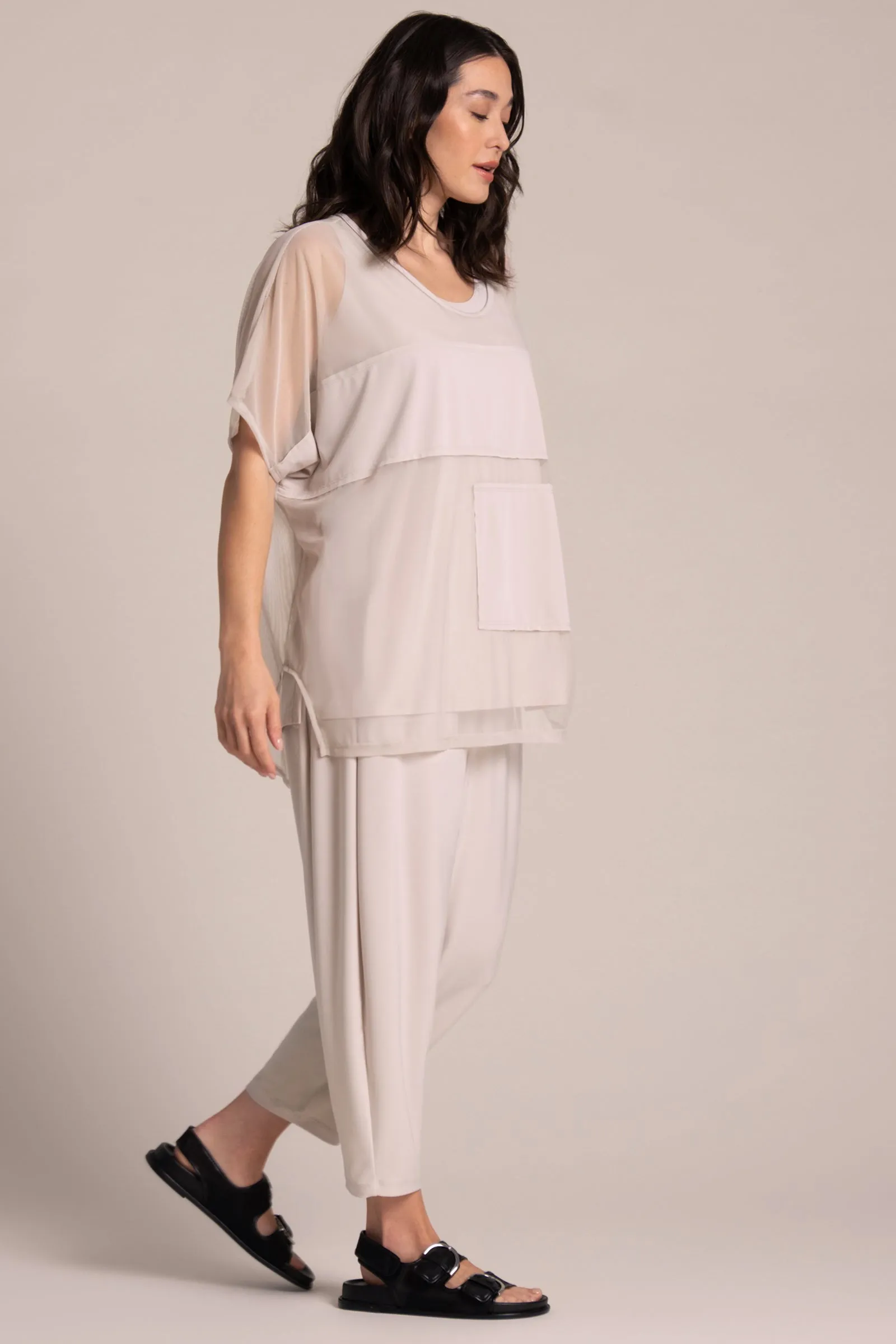 Fusion Split Back Tunic | Cashew