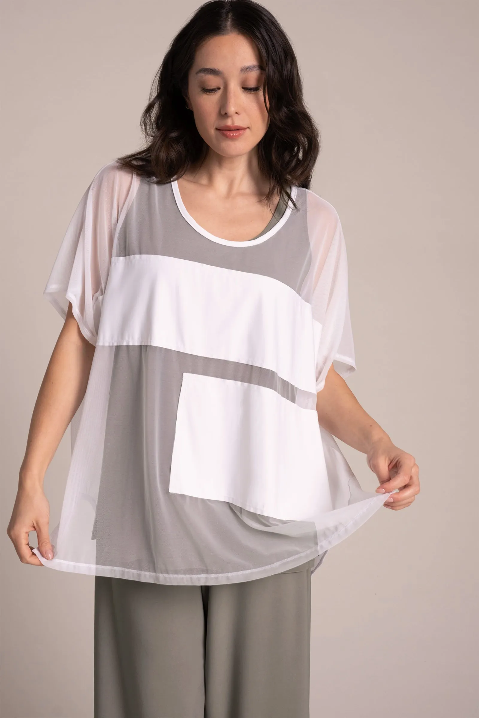 Fusion Split Back Tunic | White