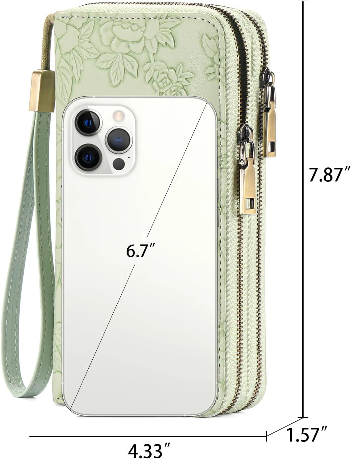 GAEKEAO Wallet for Women Clutch RFID Blocking Wristlet Leather Purse Large Capacity Credit Card Holder with Grip Hand Strap