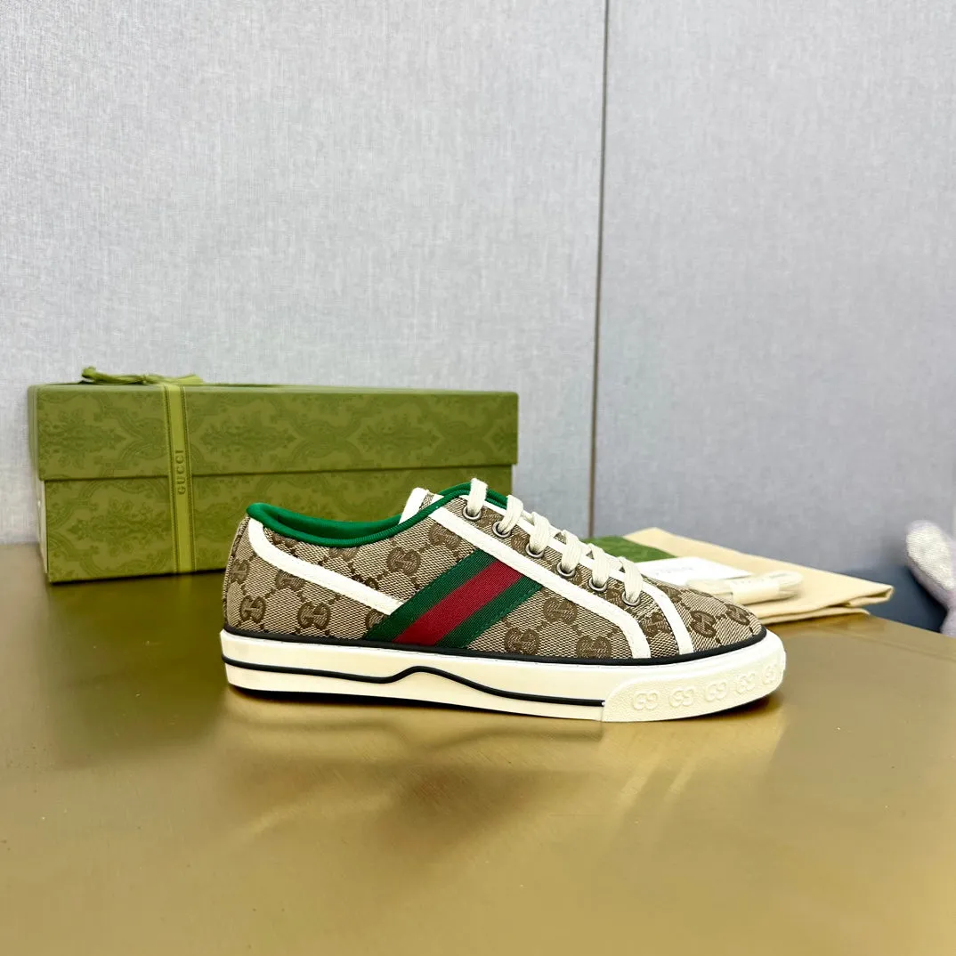 GG TENNIS 1977 TRAINER LIGHT BROWN CANVAS WITH BLACK TRIM