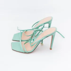 Gianvito Rossi Light Blue Strappy Square Toe Sandals, 39.5