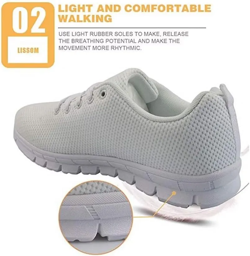 Jeiento Walking Sneakers for Women Men Lightweight Running Shoes Non Slip Gym Sports Shoes Breathable Mesh Tennis Shoes for Teenager