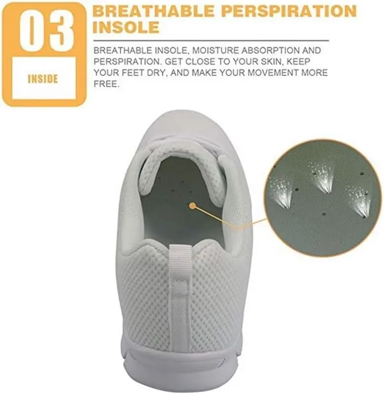 Jeiento Walking Sneakers for Women Men Lightweight Running Shoes Non Slip Gym Sports Shoes Breathable Mesh Tennis Shoes for Teenager