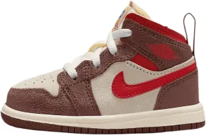 Jordan 1 Mid SE Baby/Toddler Shoes (HF3197-100, Coconut Milk/Dark Pony/Pale Vanilla)
