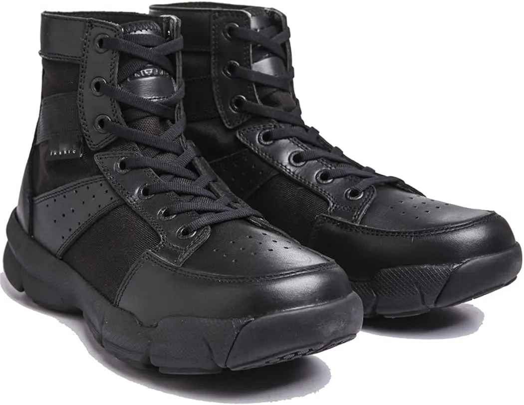 KEHAIOO Men Military Tactical Leather Work Boots, Nylon Waterproof Stab Resistant Sport Hiking Shoes
