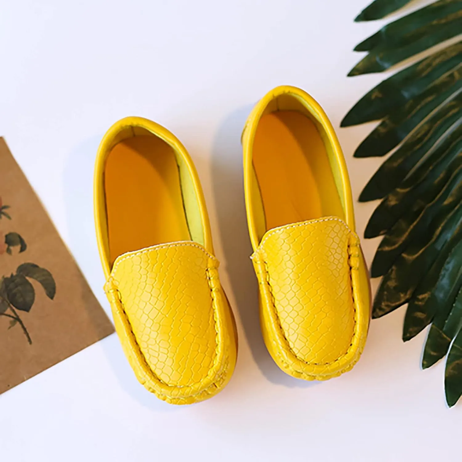 Kids Toddlers Boys Girls Leather Slip On Loafers Moccasin Boat Dress Shoes Comfort Flat Casual Shoes Baby Sock Shoes