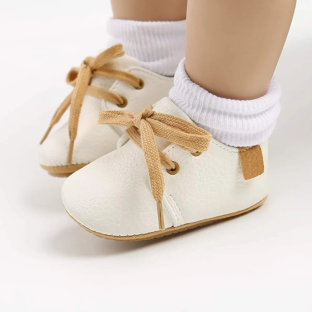 LAFEGEN Baby Boys Girls Classic PU Leather Loafers Soft Sole Oxford Dress Shoes First Walking Flat Moccasins Casual Sneaker