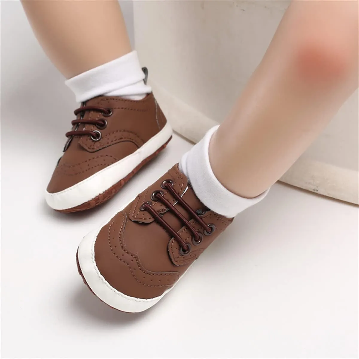 LAFEGEN Baby Boys Girls Classic PU Leather Loafers Soft Sole Oxford Dress Shoes First Walking Flat Moccasins Casual Sneaker