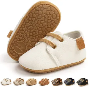 LAFEGEN Baby Boys Girls Classic PU Leather Loafers Soft Sole Oxford Dress Shoes First Walking Flat Moccasins Casual Sneaker