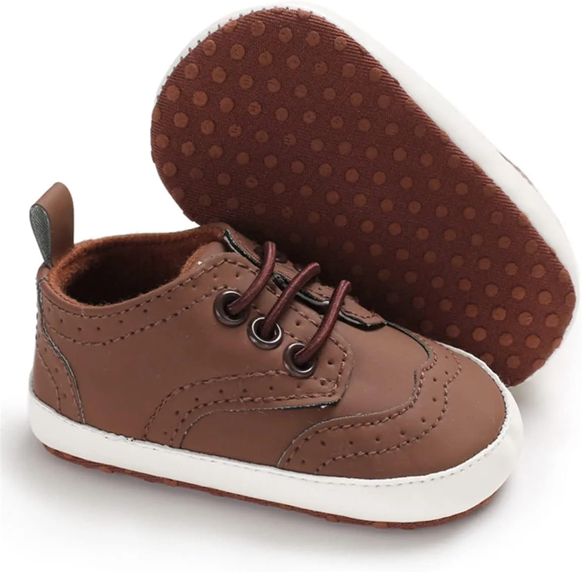 LAFEGEN Baby Boys Girls Classic PU Leather Loafers Soft Sole Oxford Dress Shoes First Walking Flat Moccasins Casual Sneaker