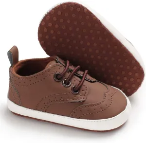 LAFEGEN Baby Boys Girls Classic PU Leather Loafers Soft Sole Oxford Dress Shoes First Walking Flat Moccasins Casual Sneaker