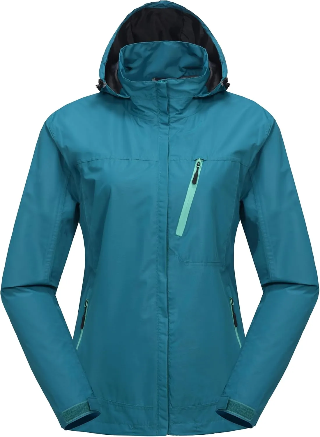 Little Donkey Andy Women's Waterproof Rain Jacket with Hood Breathable Lightweight Windbreaker Rain Shell Coat
