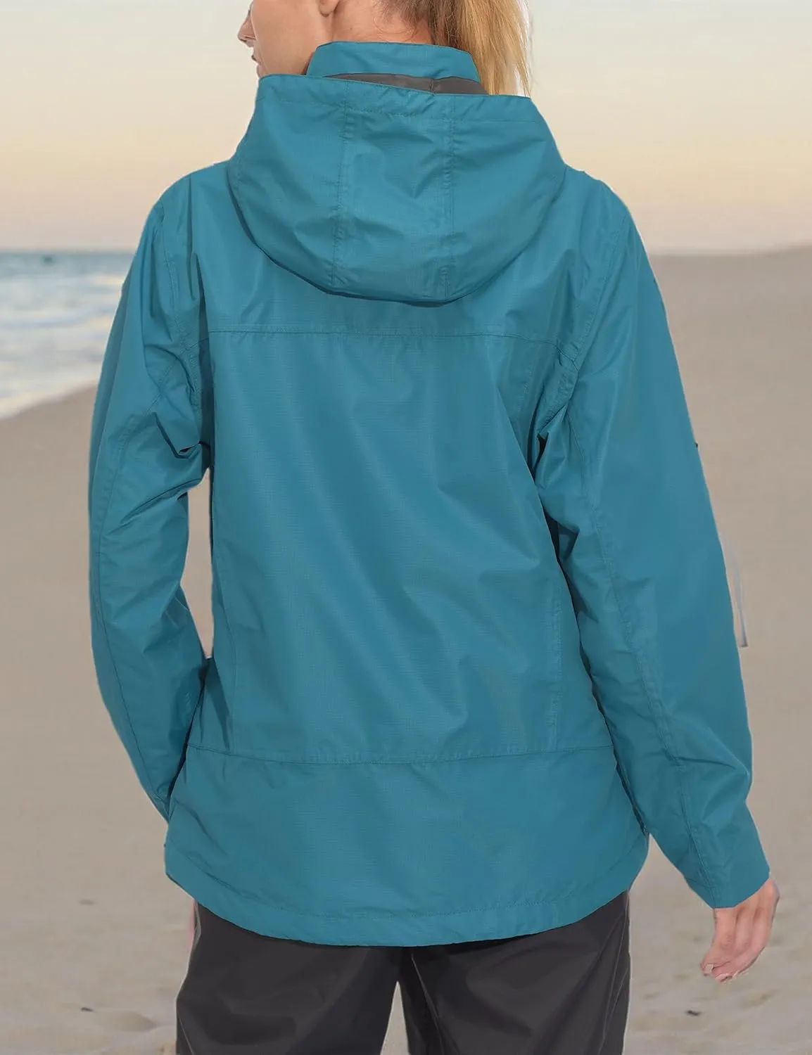 Little Donkey Andy Women's Waterproof Rain Jacket with Hood Breathable Lightweight Windbreaker Rain Shell Coat