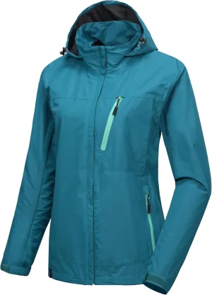 Little Donkey Andy Women's Waterproof Rain Jacket with Hood Breathable Lightweight Windbreaker Rain Shell Coat