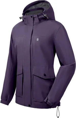Little Donkey Andy Womens Waterproof Rain jacket with Hood Lightweight Windbreaker Raincoat Shell for Camping Hiking