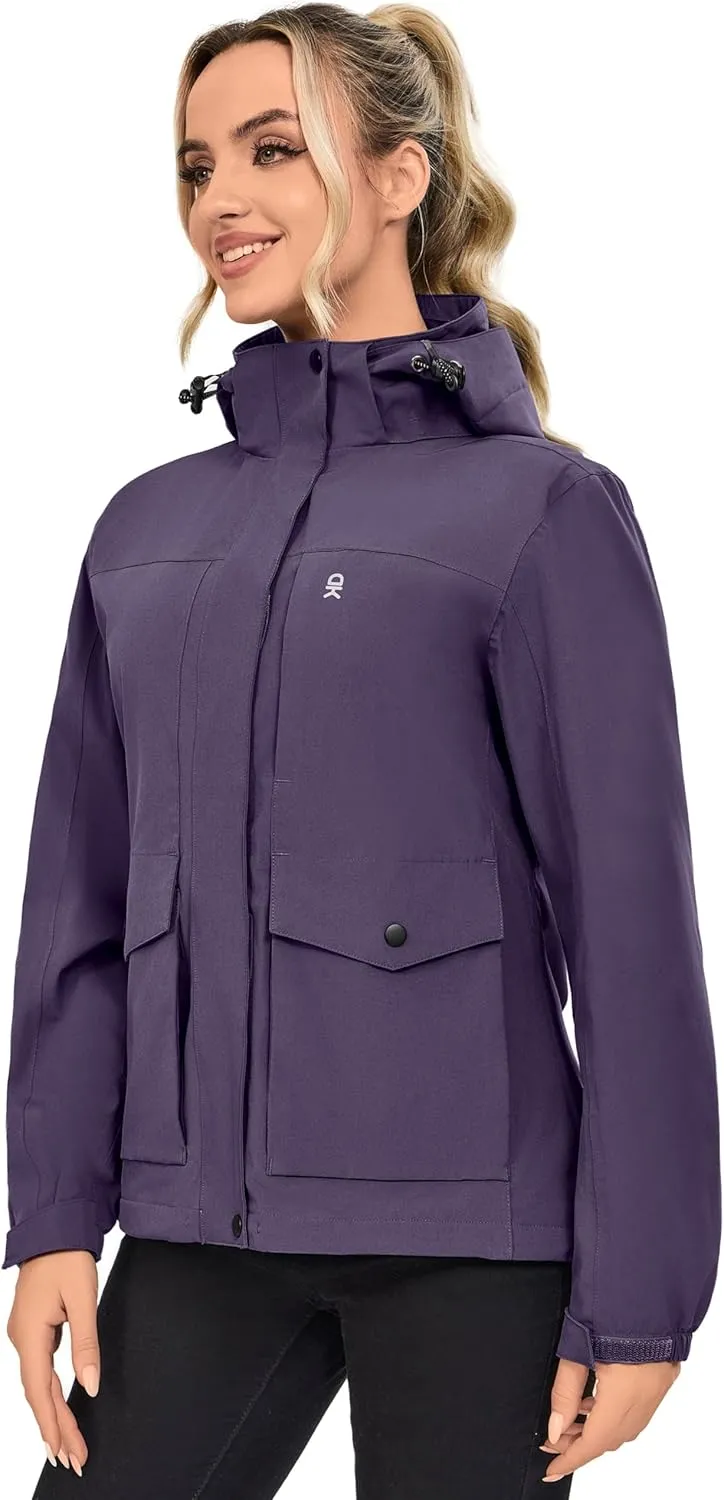 Little Donkey Andy Womens Waterproof Rain jacket with Hood Lightweight Windbreaker Raincoat Shell for Camping Hiking