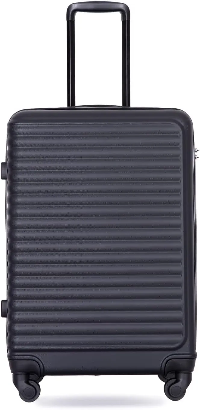 Luggage Sets 3 Piece Suitcase Set ABS Lightweight Carry On Luggage with Spinner Wheels, Hardside Suitcases Durable Luggage Hardside with Two Hooks & TSA Lock (20/24/28) Black