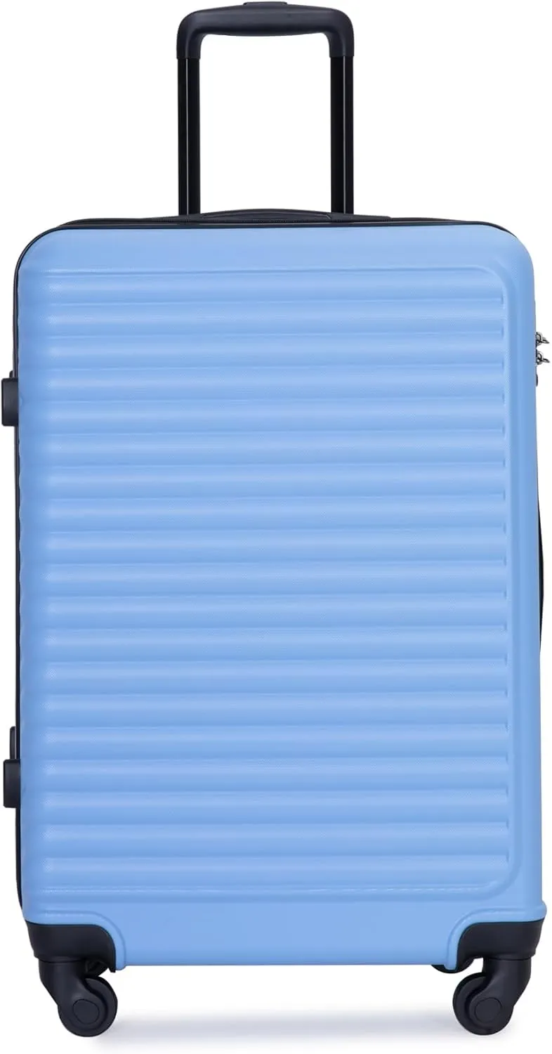 Luggage Sets 3 Piece Suitcase Set ABS Lightweight Carry On Luggage with Spinner Wheels, Hardside Suitcases Durable Luggage Hardside with Two Hooks & TSA Lock (20/24/28) Light Blue