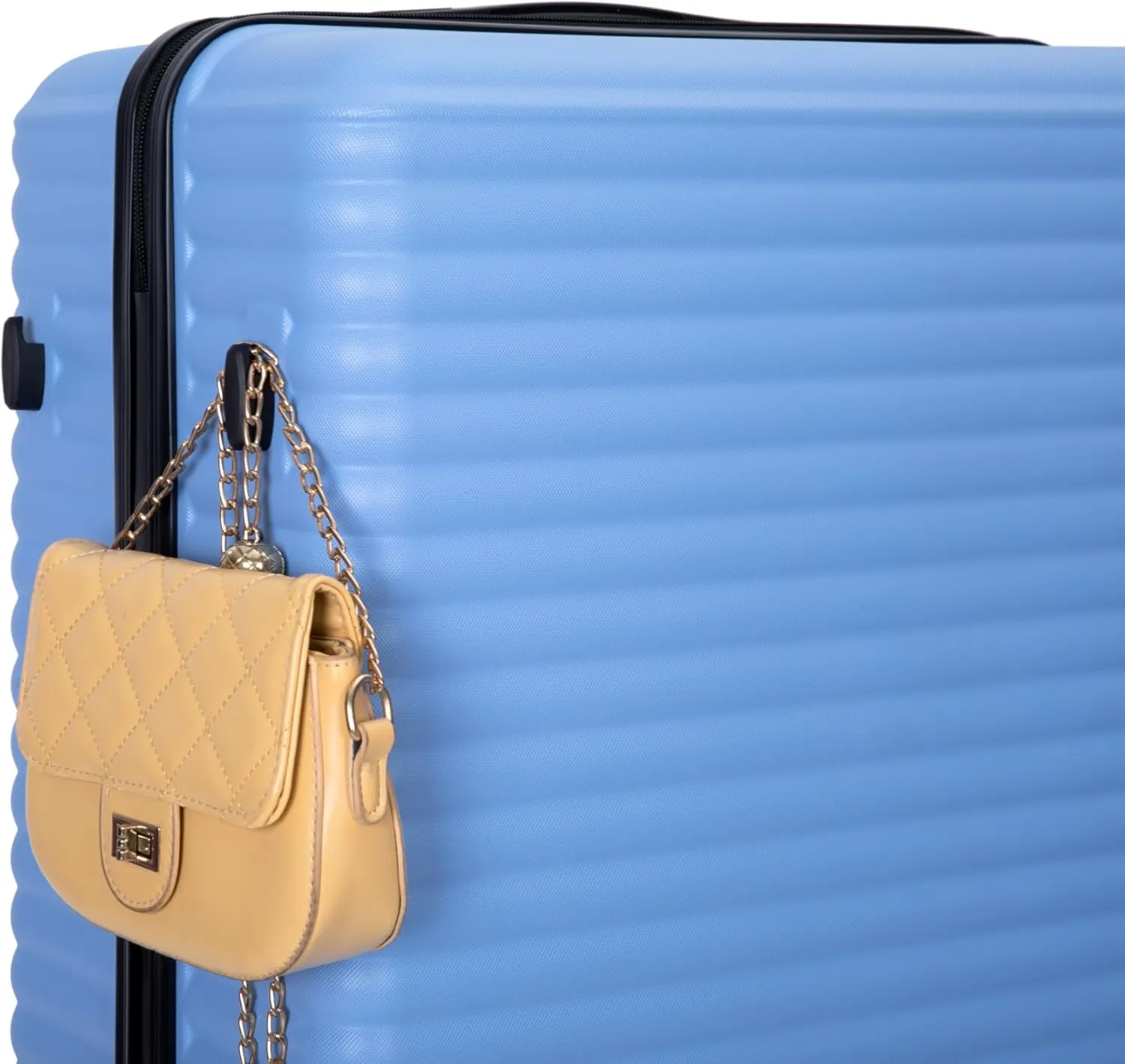 Luggage Sets 3 Piece Suitcase Set ABS Lightweight Carry On Luggage with Spinner Wheels, Hardside Suitcases Durable Luggage Hardside with Two Hooks & TSA Lock (20/24/28) Light Blue