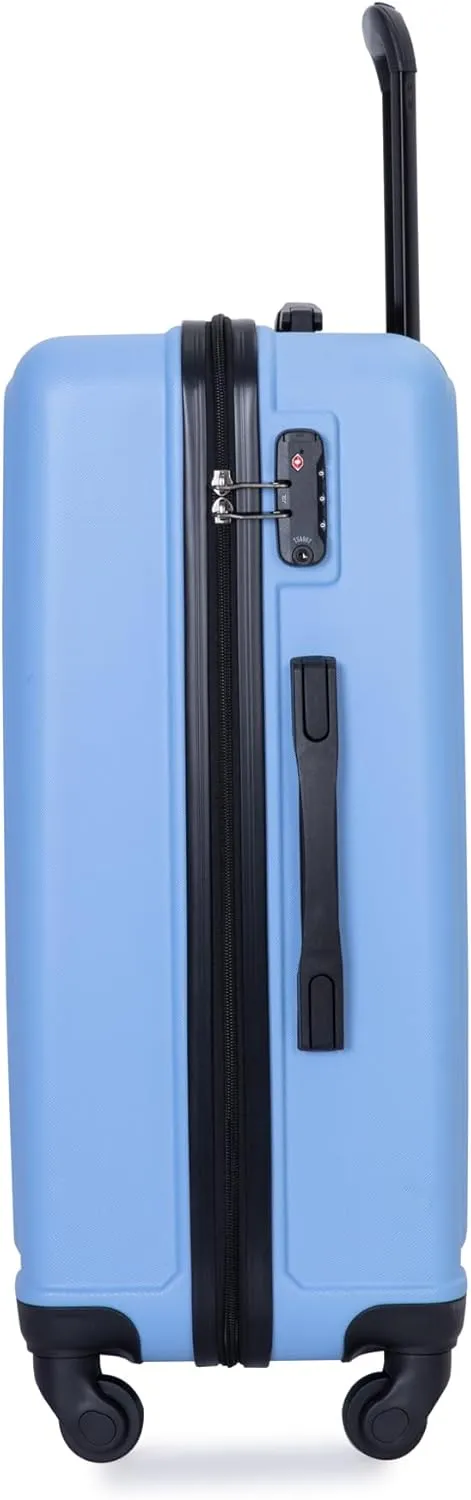 Luggage Sets 3 Piece Suitcase Set ABS Lightweight Carry On Luggage with Spinner Wheels, Hardside Suitcases Durable Luggage Hardside with Two Hooks & TSA Lock (20/24/28) Light Blue