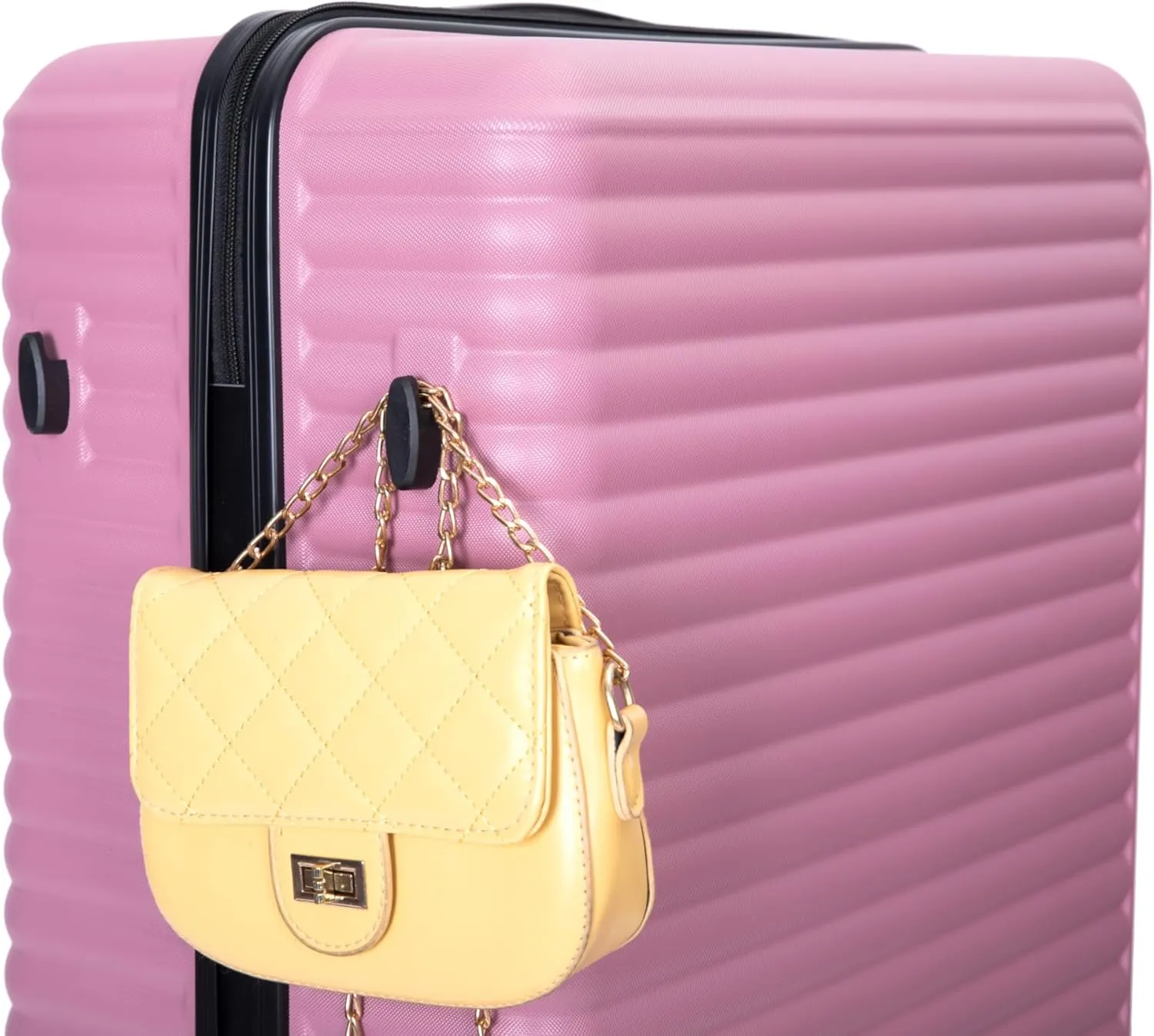 Luggage Sets 3 Piece Suitcase Set ABS Lightweight Carry On Luggage with Spinner Wheels, Hardside Suitcases Durable Luggage Hardside with Two Hooks & TSA Lock (20/24/28) Pink