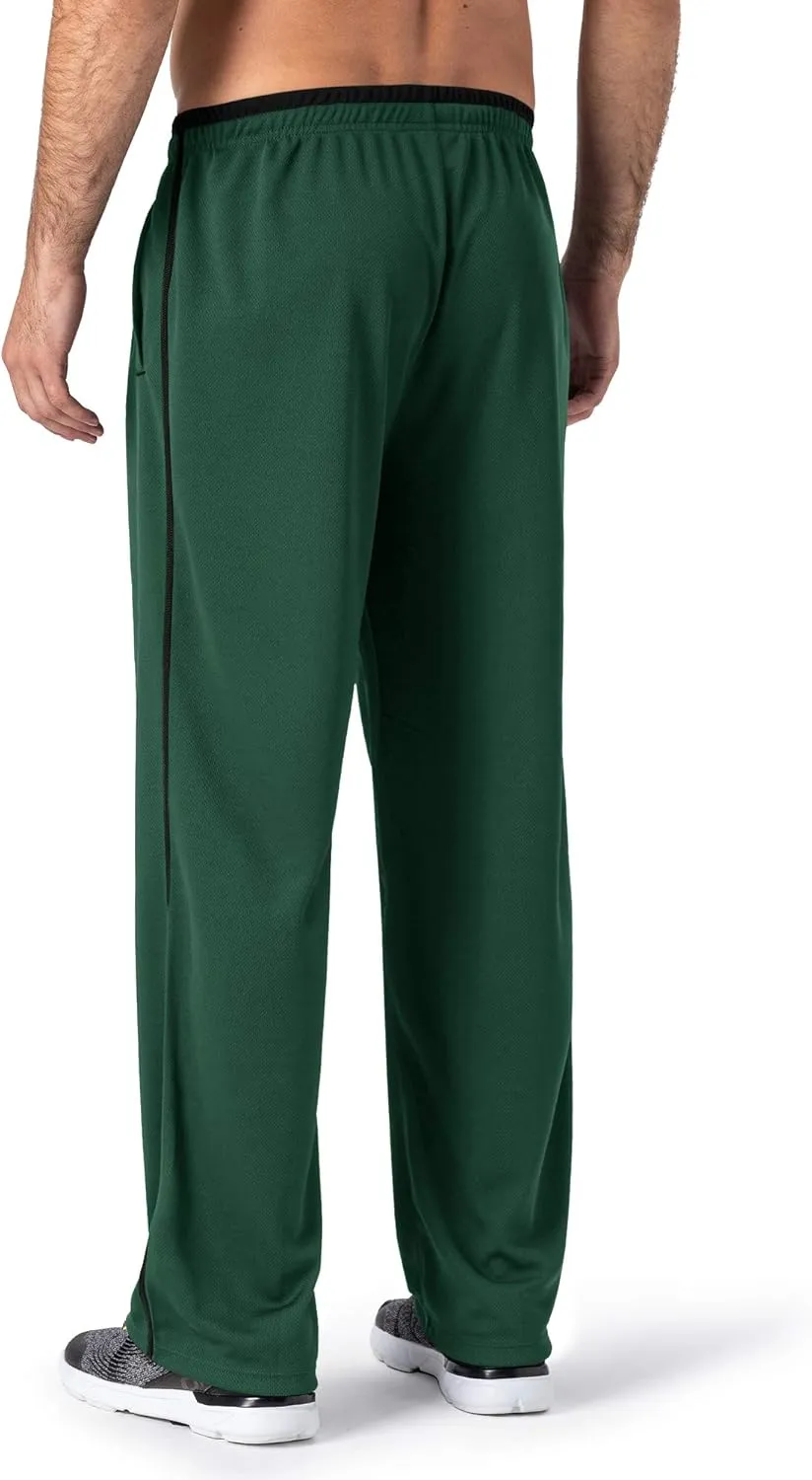 MAGNIVIT Men's Lightweight Sweatpants Loose Fit Open Bottom Mesh Athletic Pants with Zipper Pockets