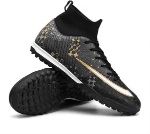 MEBAMY Unisex High top Soccer Boots Outdoor Athletic Sneaker Turf Football Shoes SD