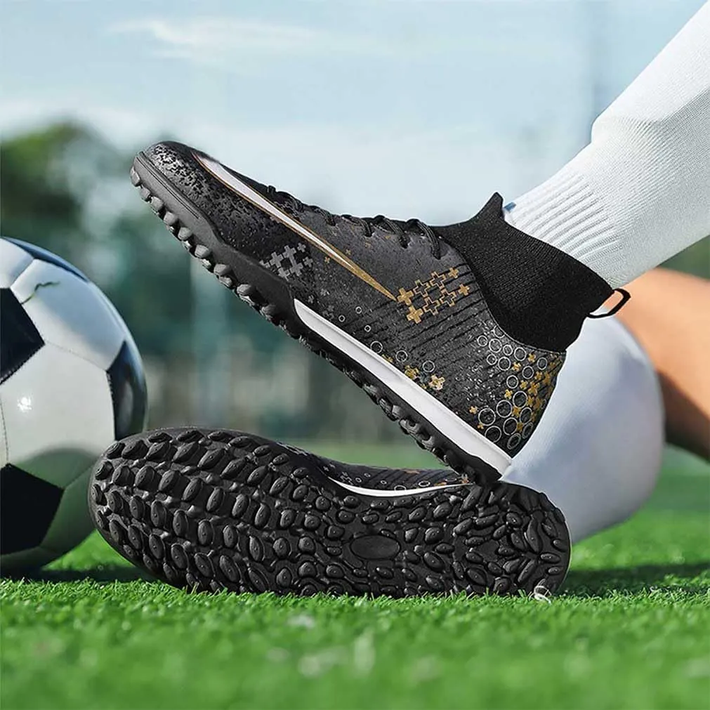MEBAMY Unisex High top Soccer Boots Outdoor Athletic Sneaker Turf Football Shoes SD