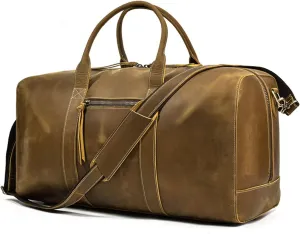 Men's Bag Vintage Leather Large Capacity Duffel Bag Handmade Cowhide Handbag Casual Fitness Bag