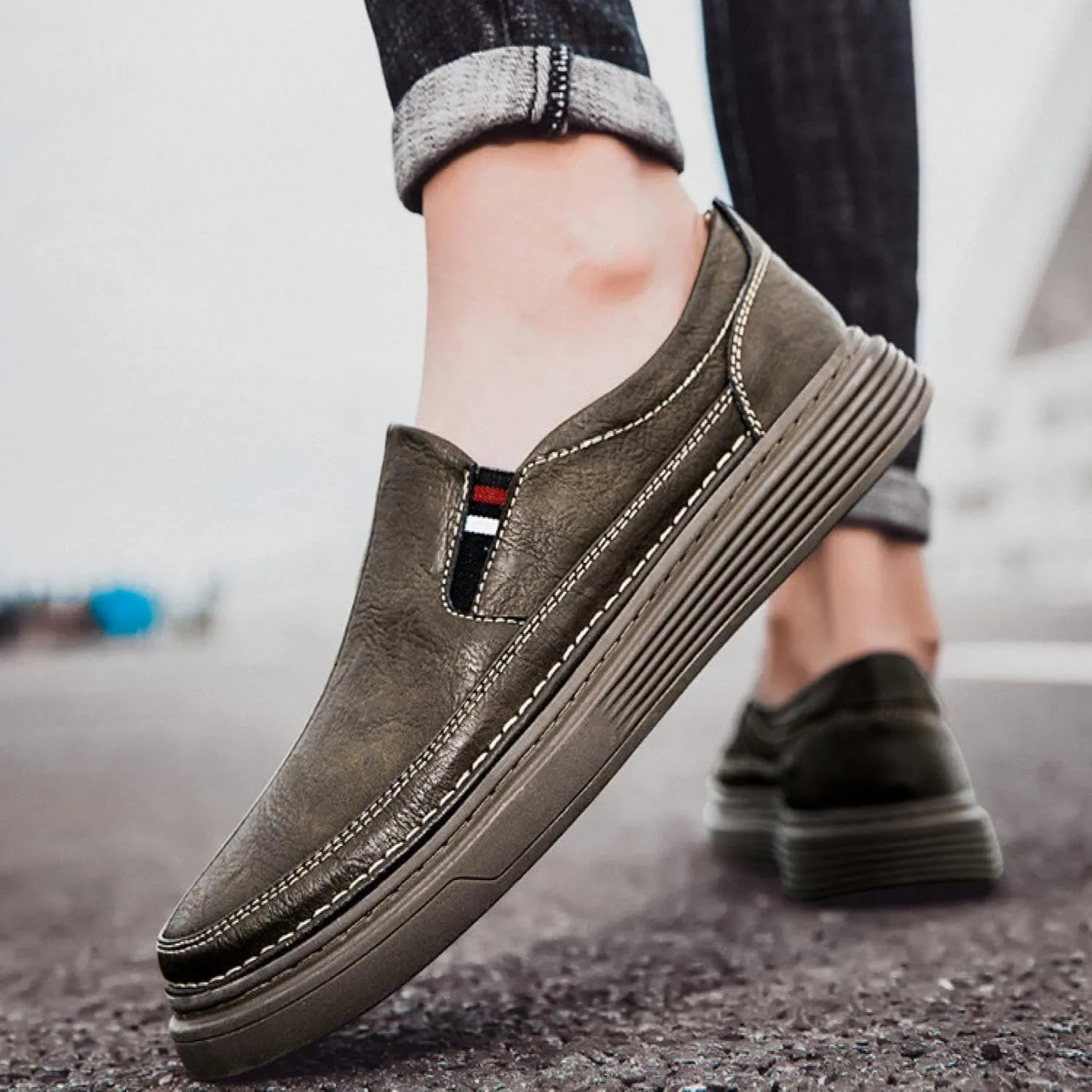 Men's Casual Skates, Men's Comfortable Walking Shoes, Lightweight Office Driving Dress Shoes