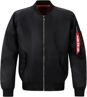 Men's Lightweight Bomber Jacket Casual Windproof Baseball Jacket Windbreaker