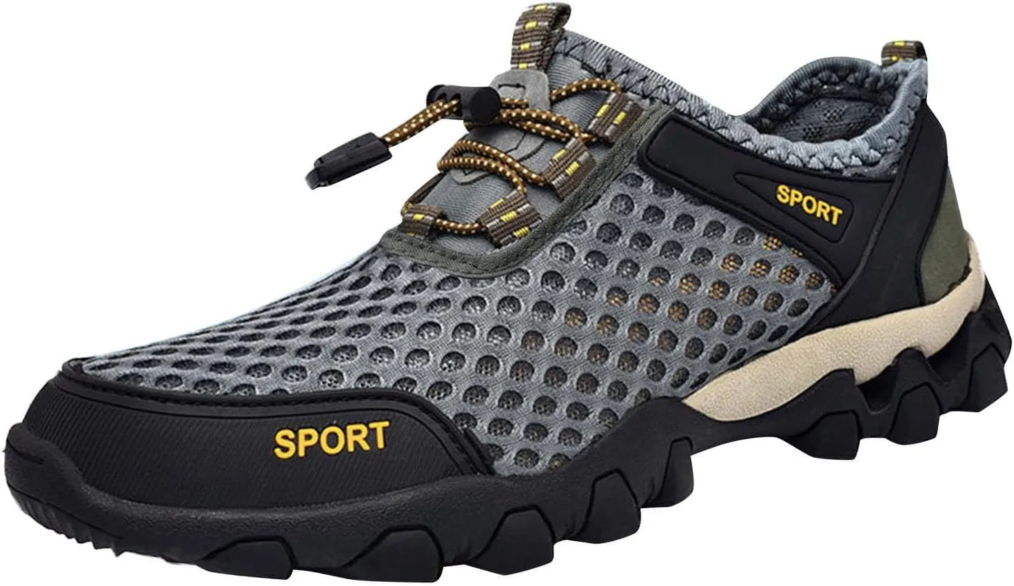 Men's Low Range Hands Free Slip-in Sneaker, Summer Mesh Breathable Hiking Shoes Outdoor Walking Casual Sports Shoes