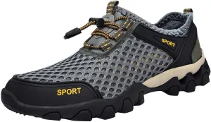 Men's Low Range Hands Free Slip-in Sneaker, Summer Mesh Breathable Hiking Shoes Outdoor Walking Casual Sports Shoes