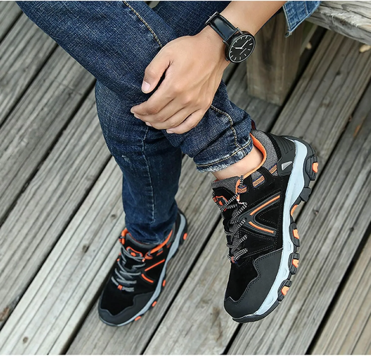 Men's Low Top Lightweight Anti Slip Hiking Shoes Trekking Trails Outdoor Work Shoes