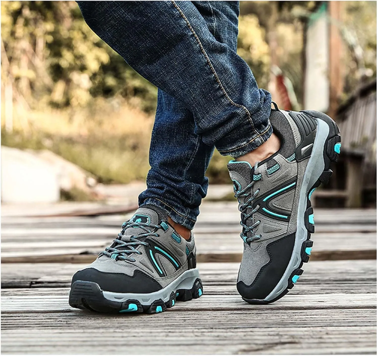 Men's Low Top Lightweight Anti Slip Hiking Shoes Trekking Trails Outdoor Work Shoes