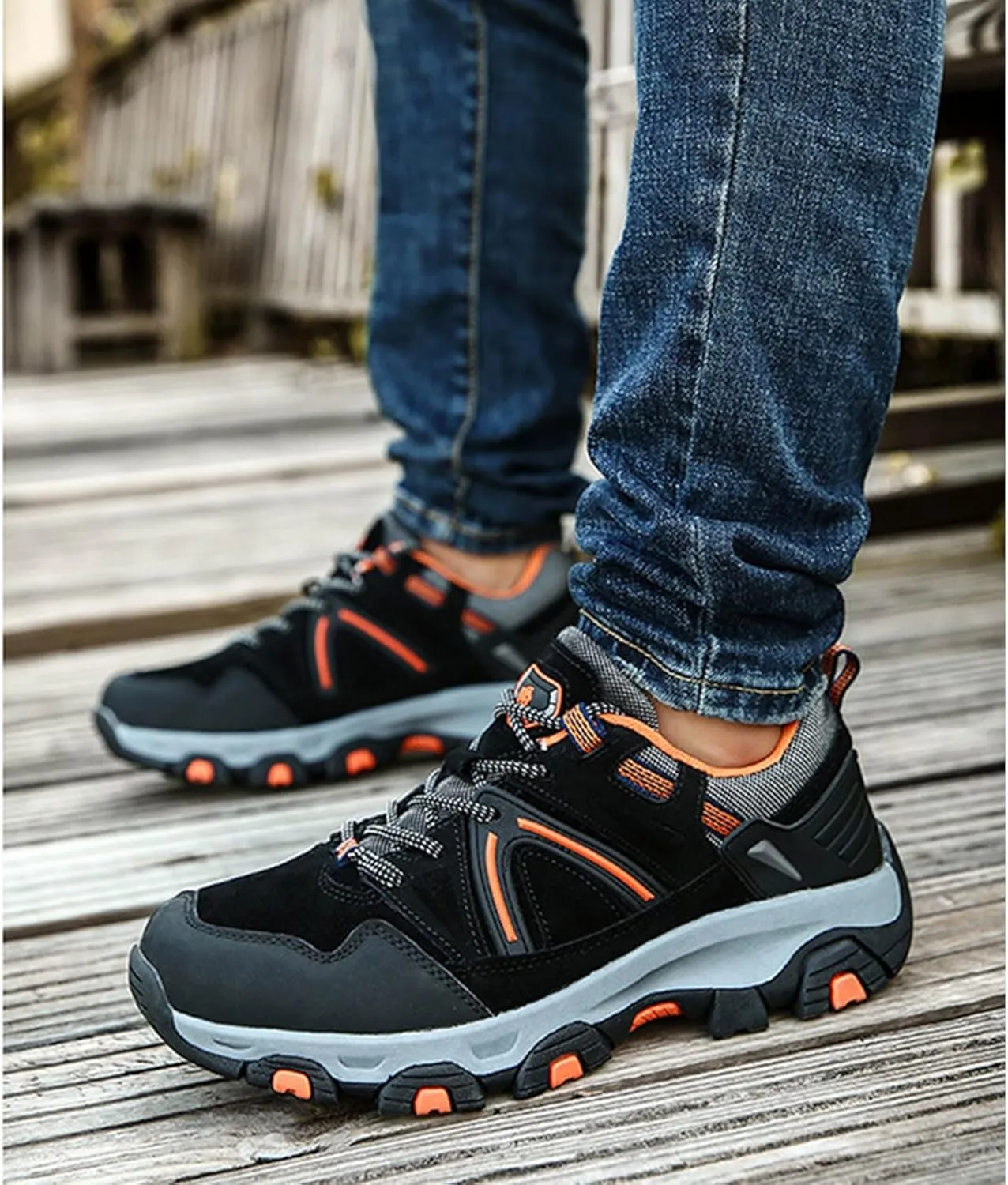 Men's Low Top Lightweight Anti Slip Hiking Shoes Trekking Trails Outdoor Work Shoes