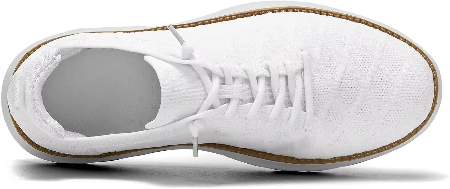 Men's Mesh Sneakers Oxfords Lace-Up Lightweight Casual Walking Shoes Driving Shoes
