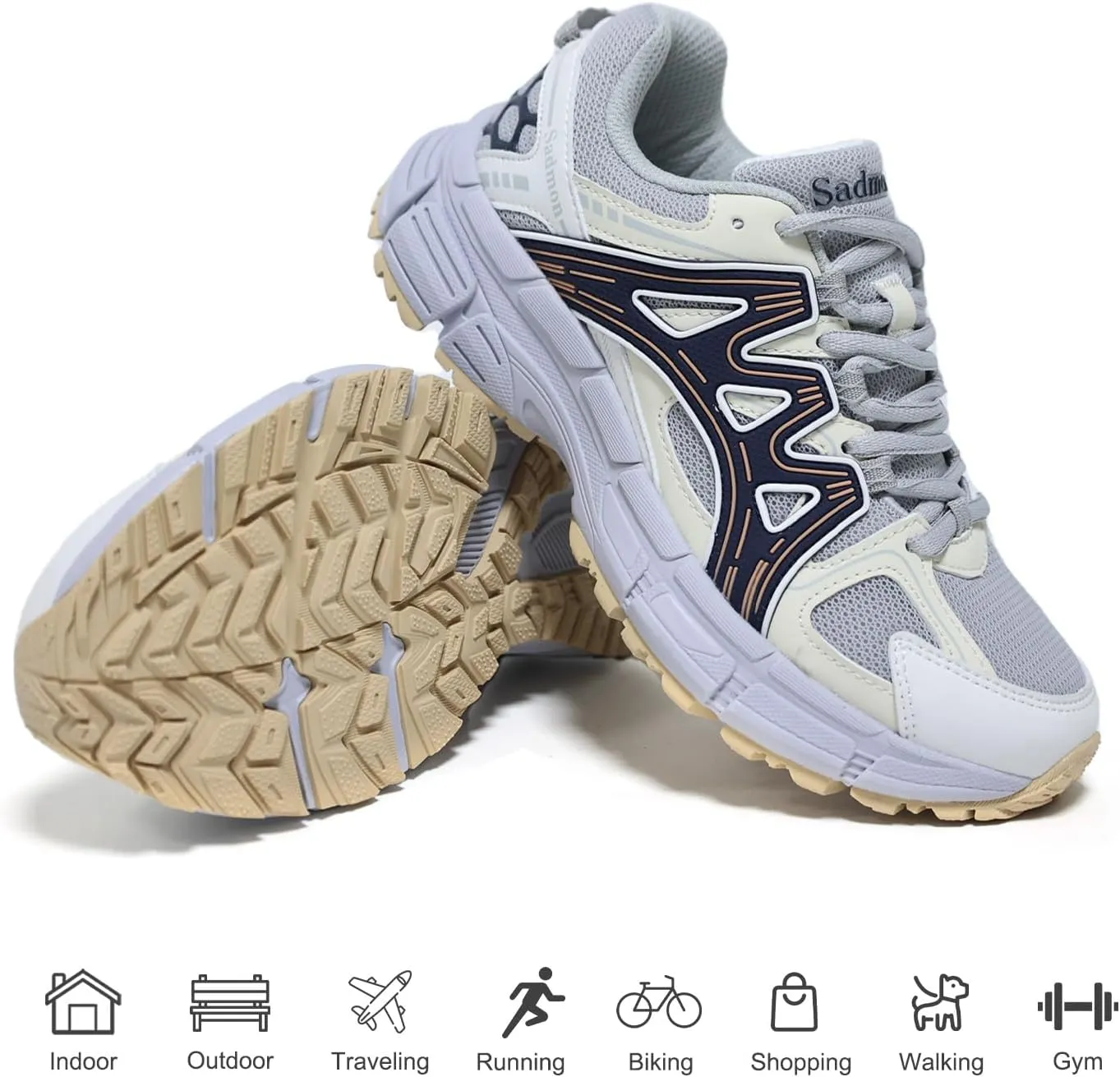 Men's Slip Resistant Trail Running Shoes - Supportive Athletic Shoes for Outdoor Fitness Walking, Road Running and Gym Training
