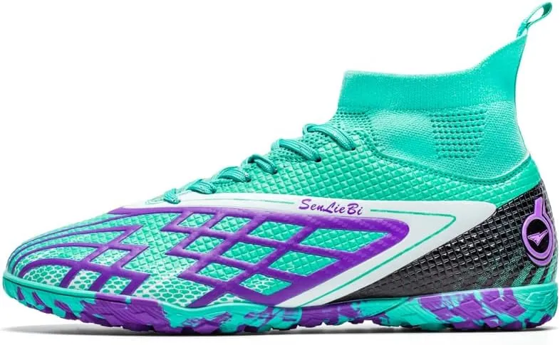 Men's Soccer Shoes Cleats Professional High-Top Athletic Turf Football Shoes Outdoor Indoor Professional Futsal TF AG FG Football Training Sneakers