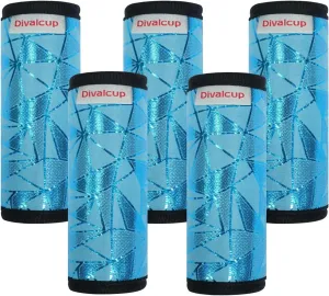 Neoprene Luggage Handle Wrap, 5 Pack Trolley Case Grip Suitcase Identifier Protective Cover, Blue Scale