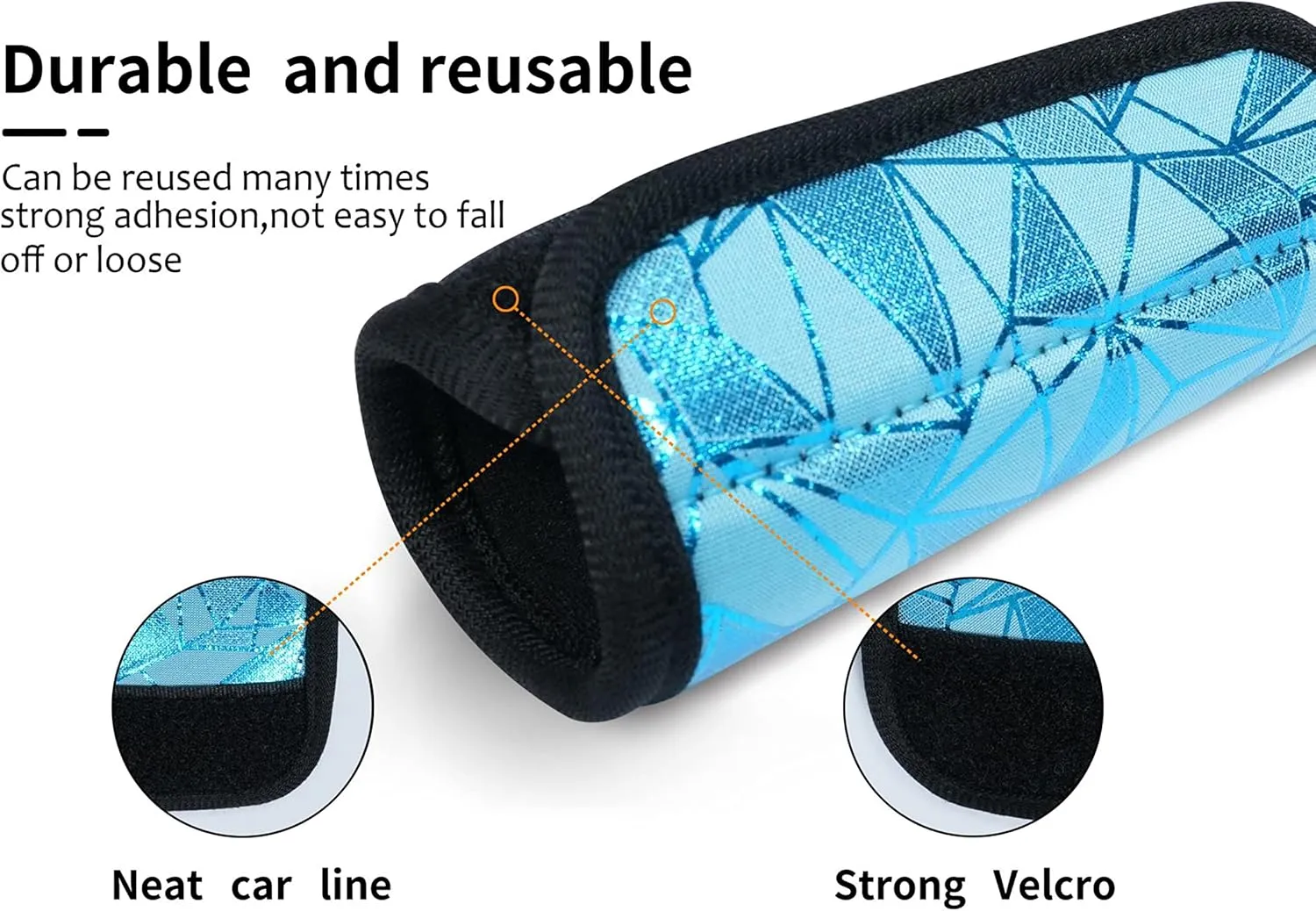 Neoprene Luggage Handle Wrap, 5 Pack Trolley Case Grip Suitcase Identifier Protective Cover, Blue Scale