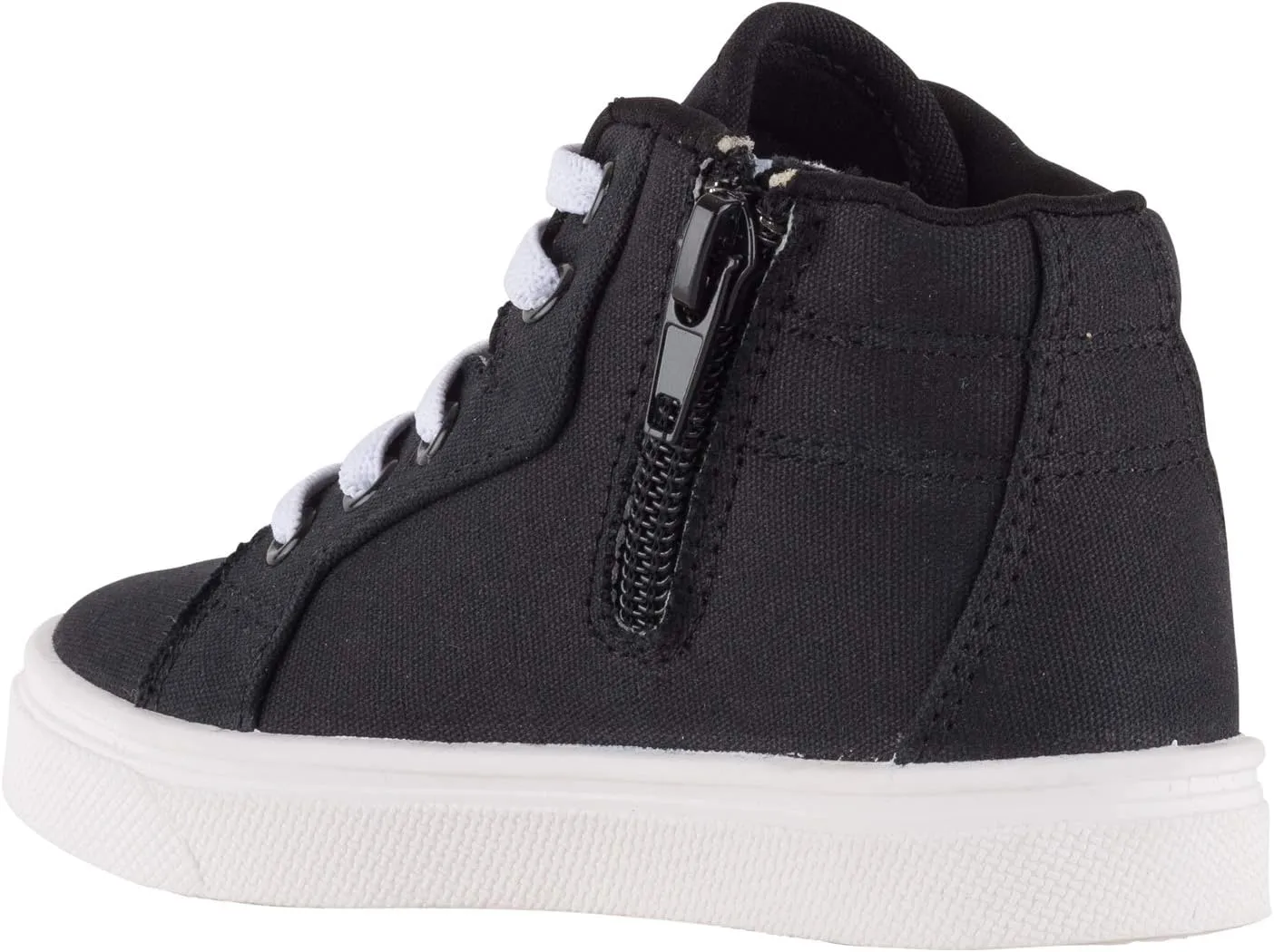 Oomphies Tyler Boys Sneakers - Elastic Stretch Lace High Top - Kids Shoe - Black