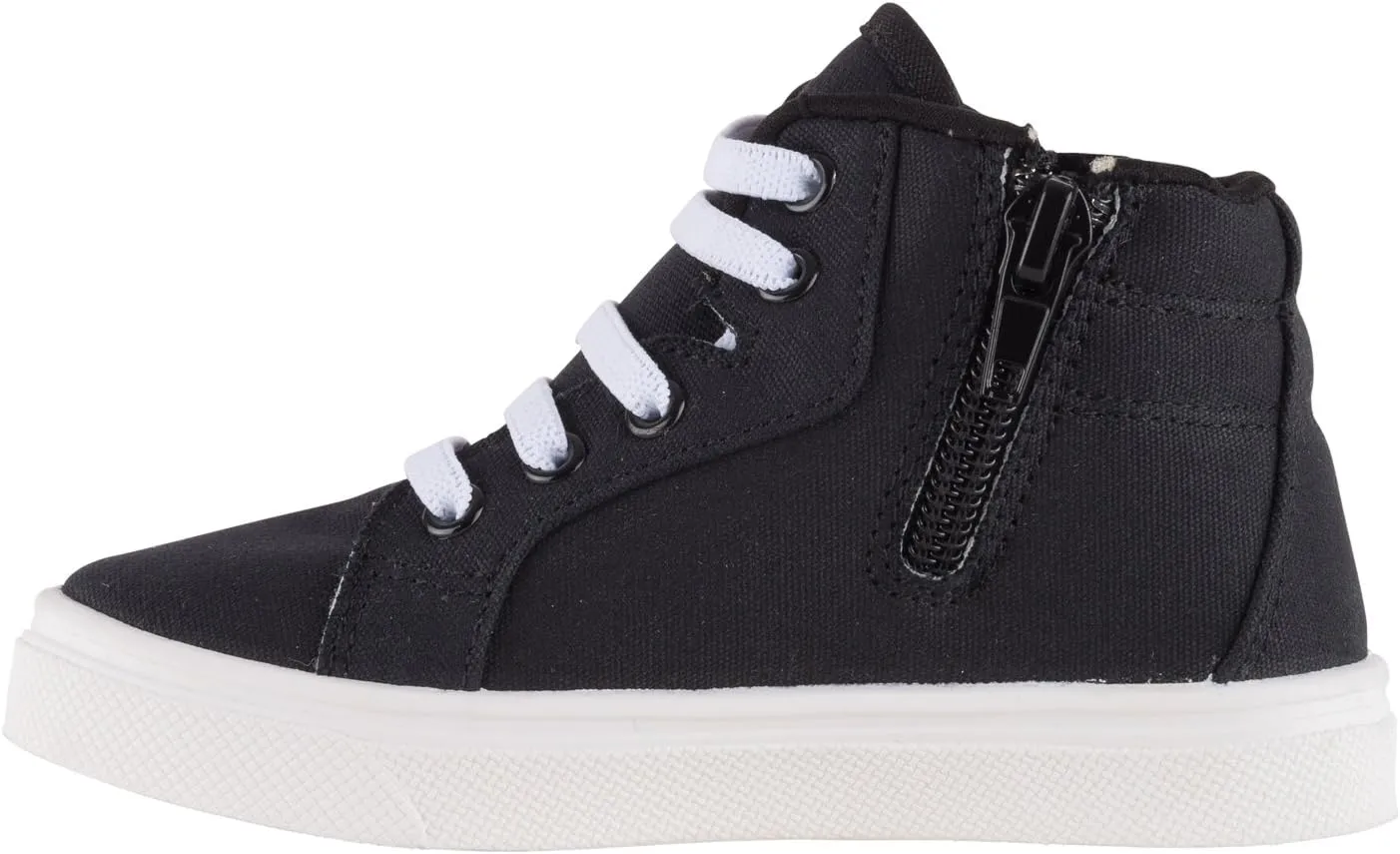 Oomphies Tyler Boys Sneakers - Elastic Stretch Lace High Top - Kids Shoe - Black