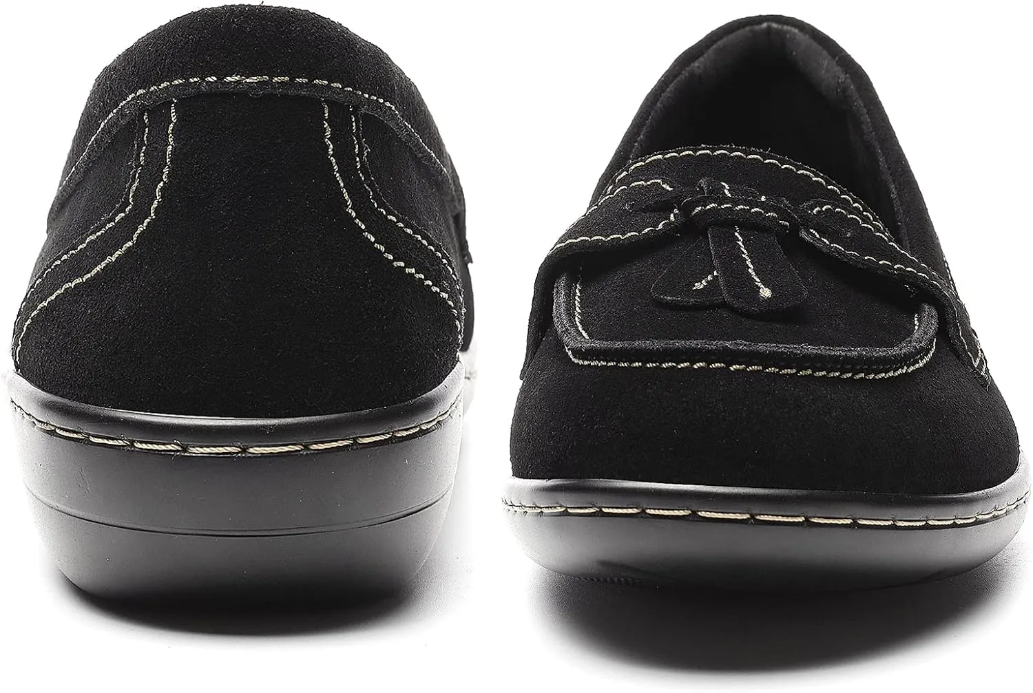 Osslue Women's Classic Microsuede Leather Penny Loafers Retro Ladies Moccasins Driving Mocs Fashion Tassel Boat Shoes Comfort Slip-On Casual Walking Flats