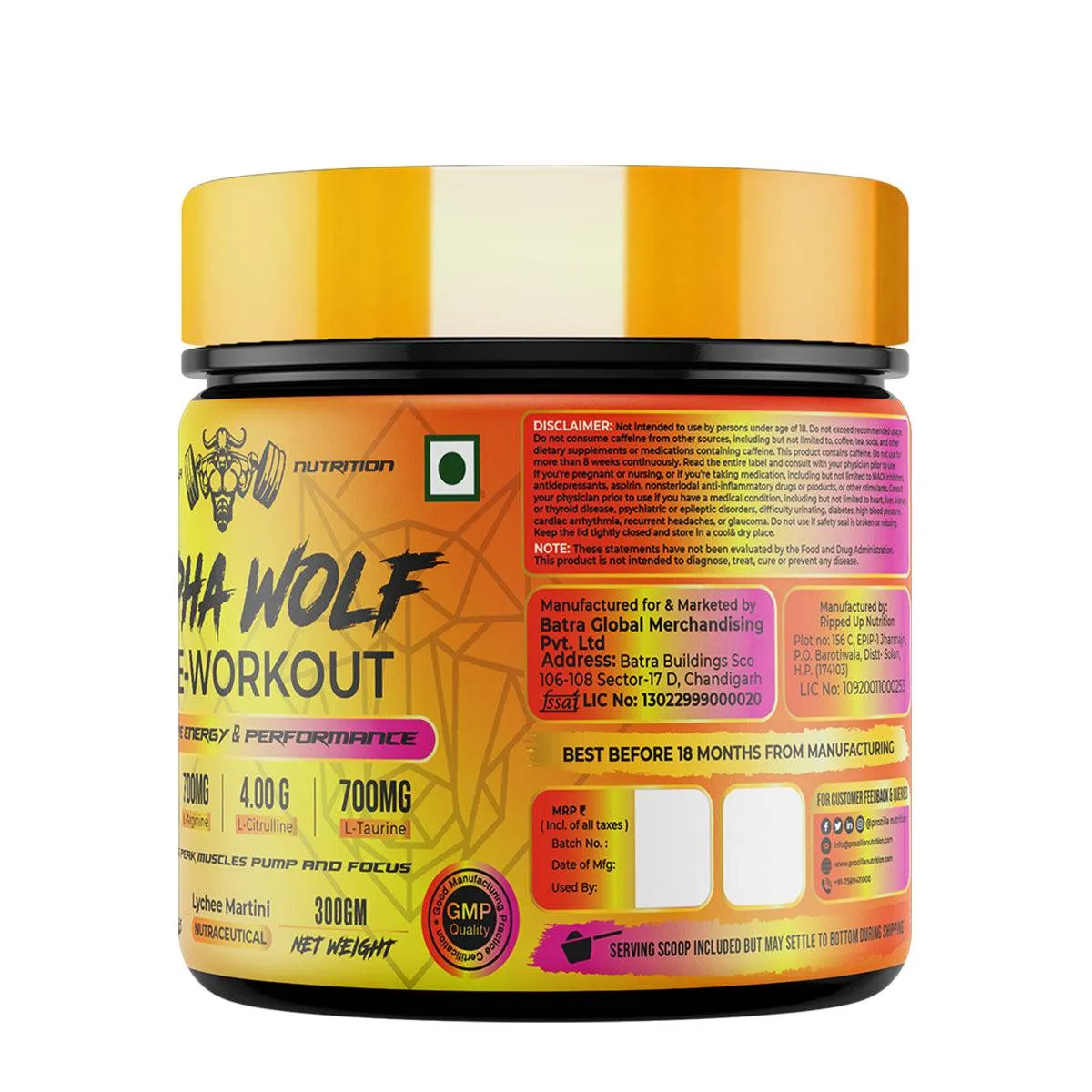 Prozilla Nutrition Alpha wolf Pre-Workout
